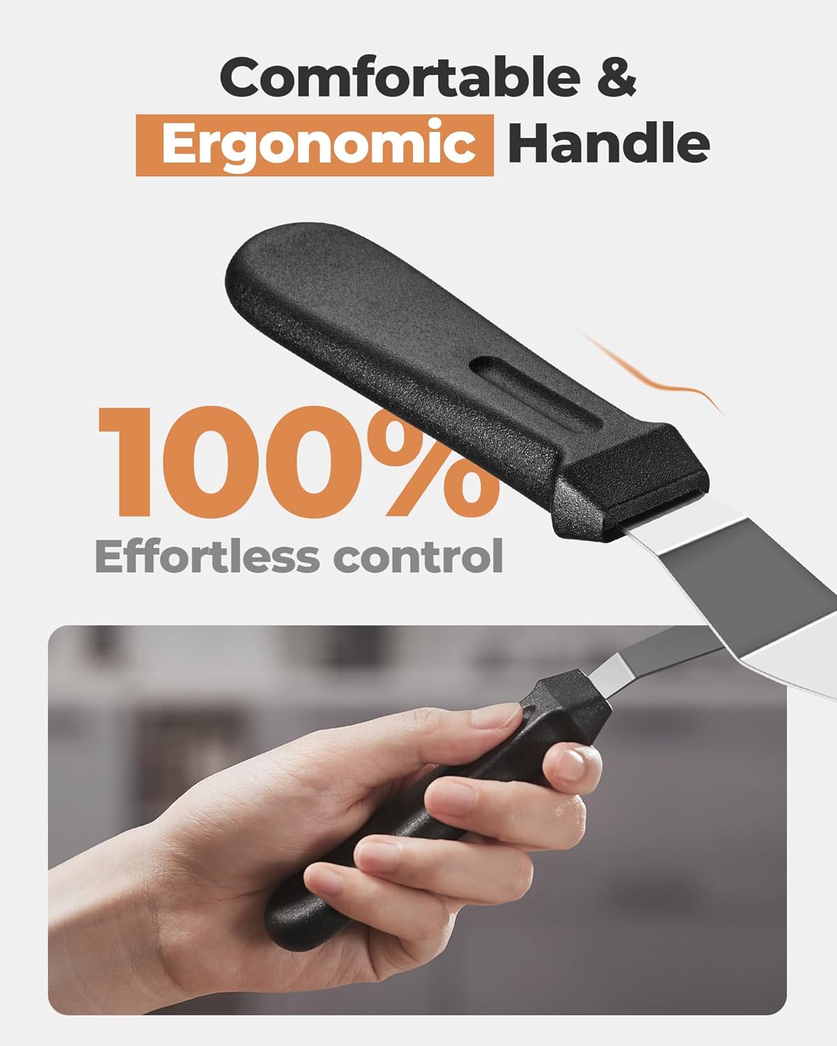 Kootek Angled Icing Spatula Set with 6" & 8" Blade, Stainless Steel Offset Spatula Frosting Smoother Cake Spatulas for Cake Decorating, Baking