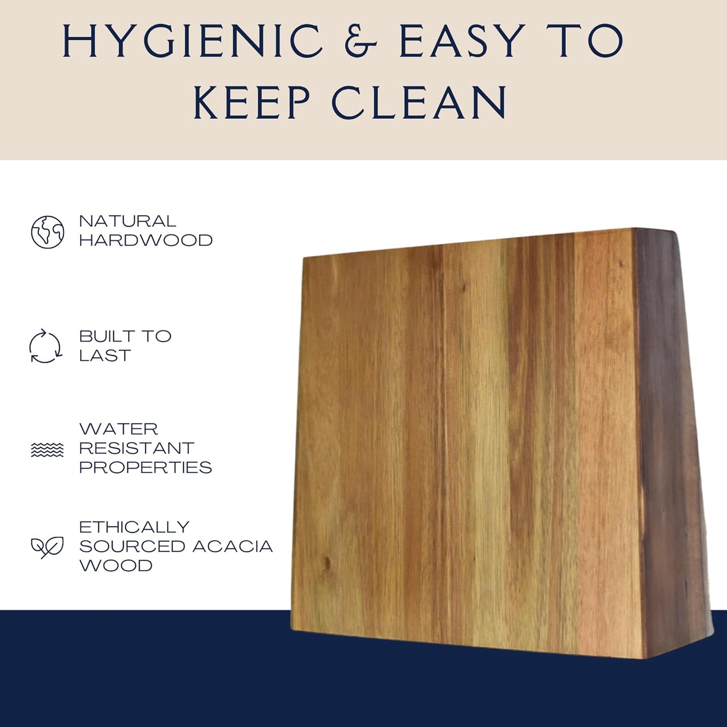 Magnetic Knife Holder, Acacia Wood Double-Sided Magnetic Knife Block - Knife Stand - Strong Magnets - Universal Size - Minimalist Modern Style by BAASK