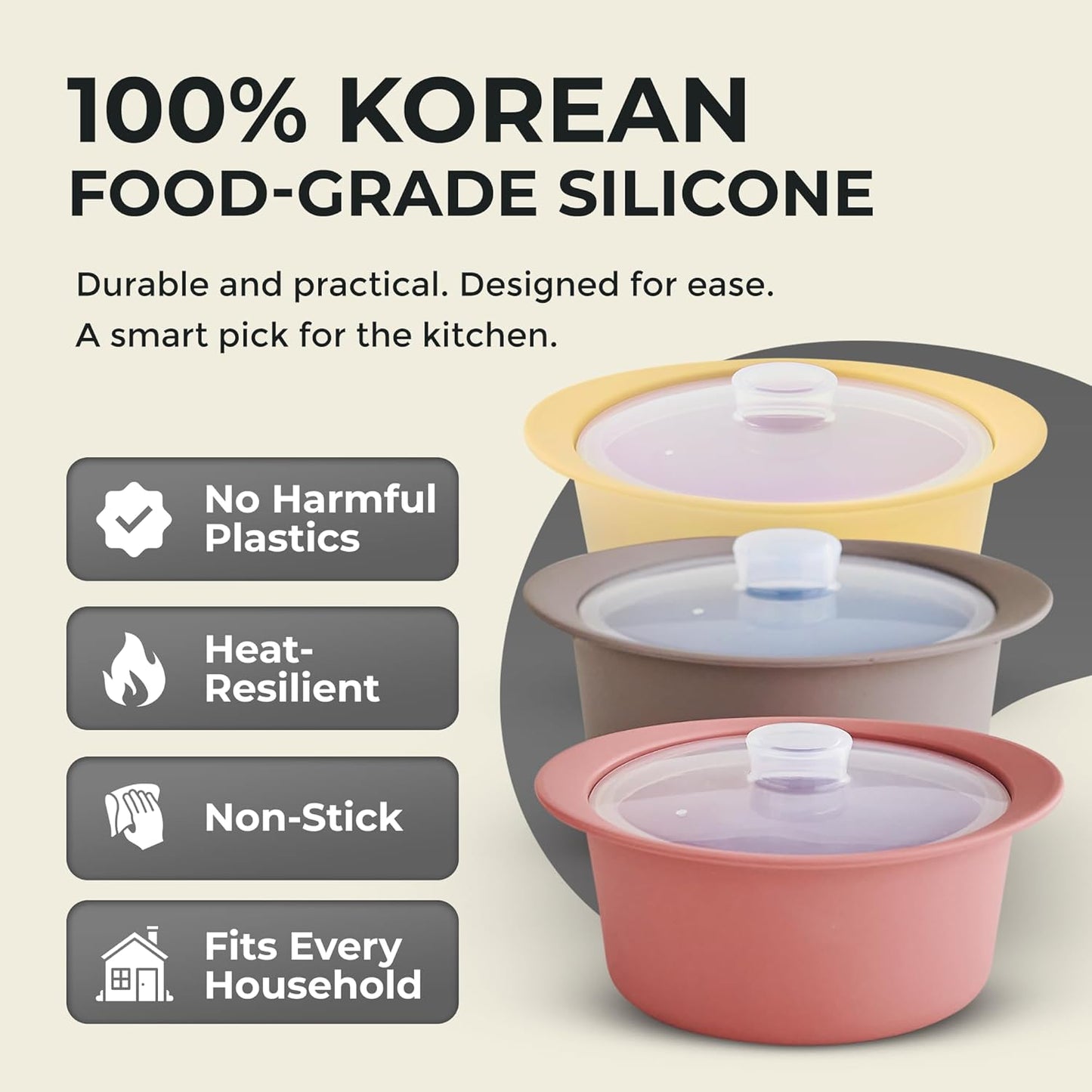 27oz Platinum Silicone Microwave Steamer Pot with Handle & Lid - Korea 100% Food-Grade Steamer Bowl, Heat-Resistant Cooker with Steam Holes, Easy Clean, Dishwasher Safe, Dry Rose