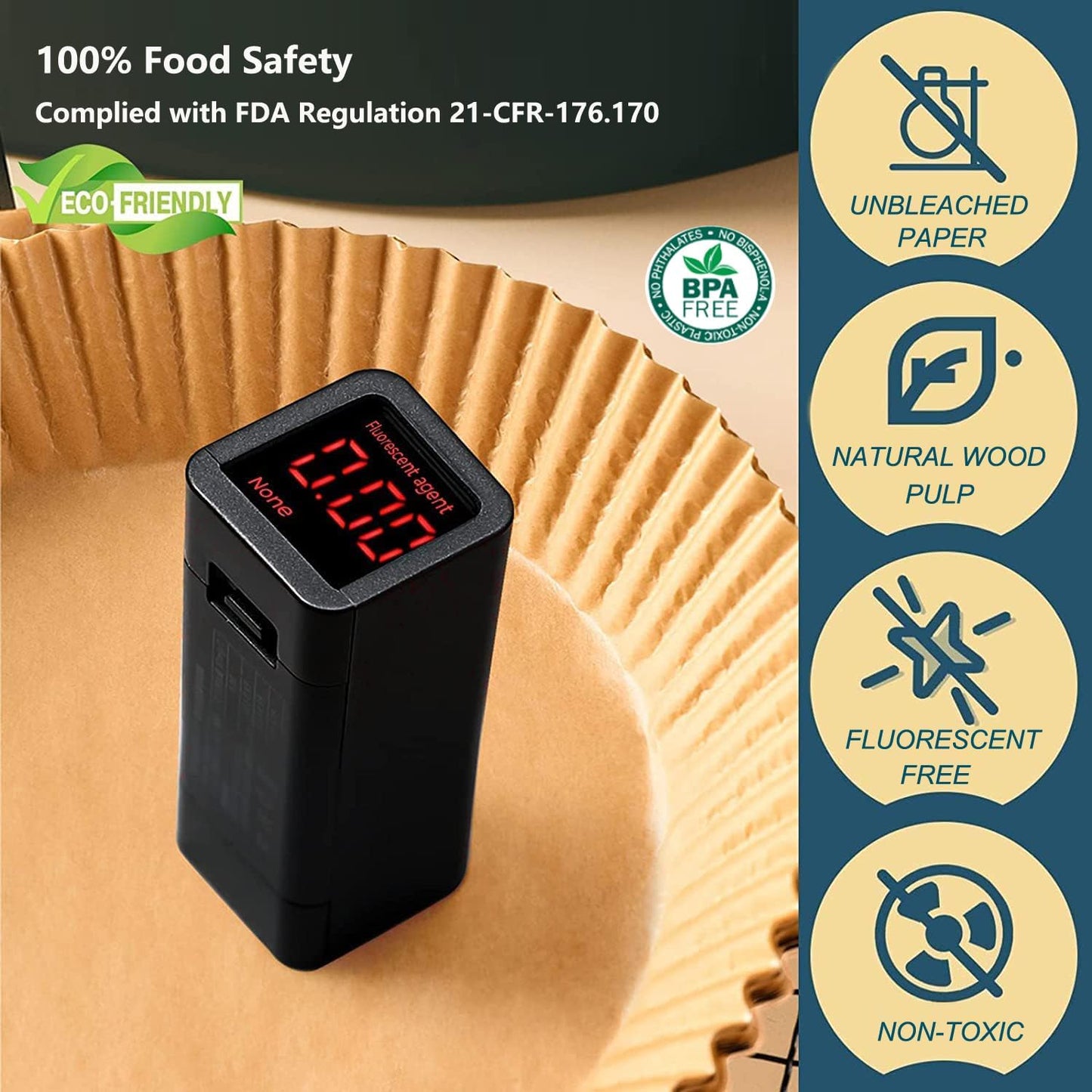 Air Fryer Paper Liners for Dual Zone Airfryer, 8.1x5.5 inch Rectangle Disposable Parchment Inserts for Two Drawer Ninja Double Stack XL 8-10 Quart Air Fryers, Food Grade Accessories BPA free