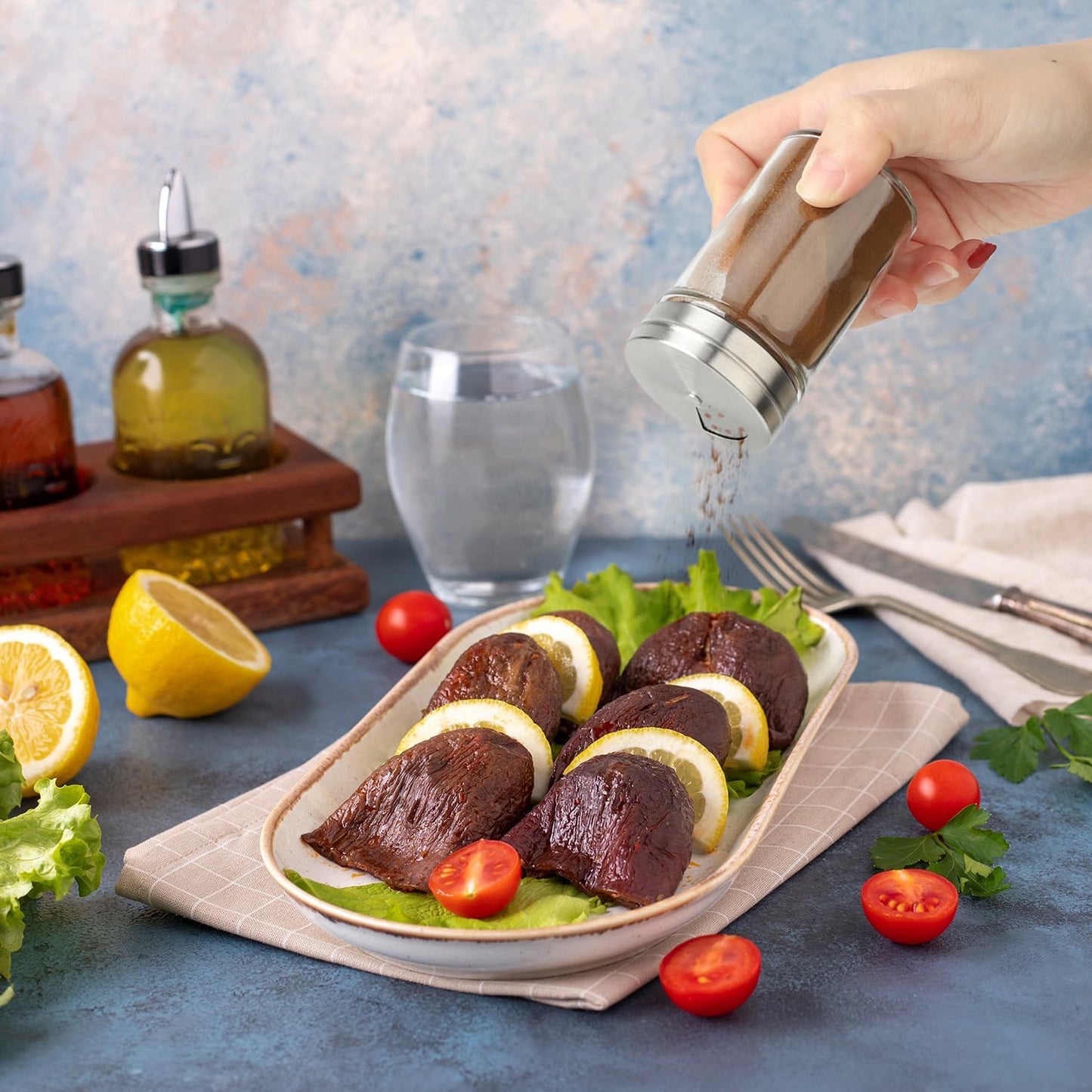 Segarty Spice Jars, 6 Pack 3 oz Spice Bottles with Shaker Lids, Glass Empty Storage Containers with Adjustable Stainless Steel Flow Top for Your Regularly Used Spices