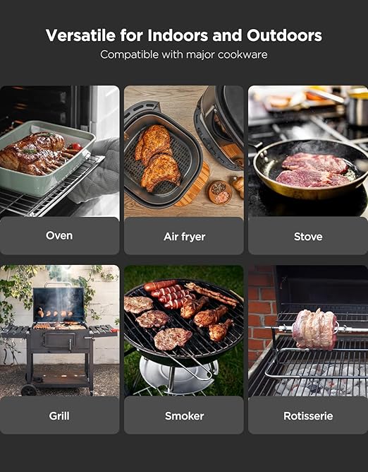 GoveeLife Bluetooth Wireless Meat Thermometer with Standalone Digital Base, WiFi Unlimited Range, ±1.8℉ Accuracy, IP68 Waterproof Real Time Monitoring Probes for Kitchen, BBQ, Grill, Oven, Smoker