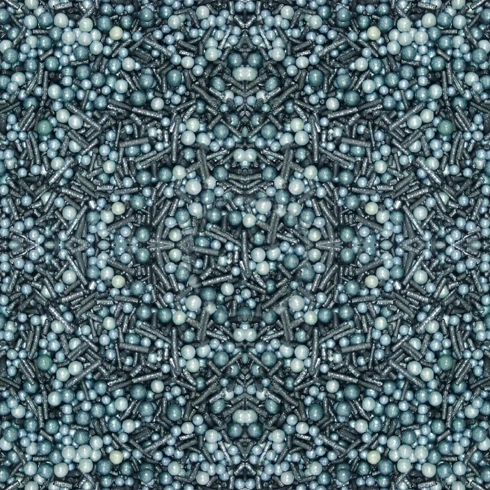 Confect Fusion Mashup Sprinkles – Metallic Blue Pearl Beads Mix for Cake & Cupcake Decorating – Edible Baking Topping Decorations –Vegan, Gluten-Free, Nut-Free, Soy-Free, Dairy-Free, Palm Oil-Free – 4.2 Oz