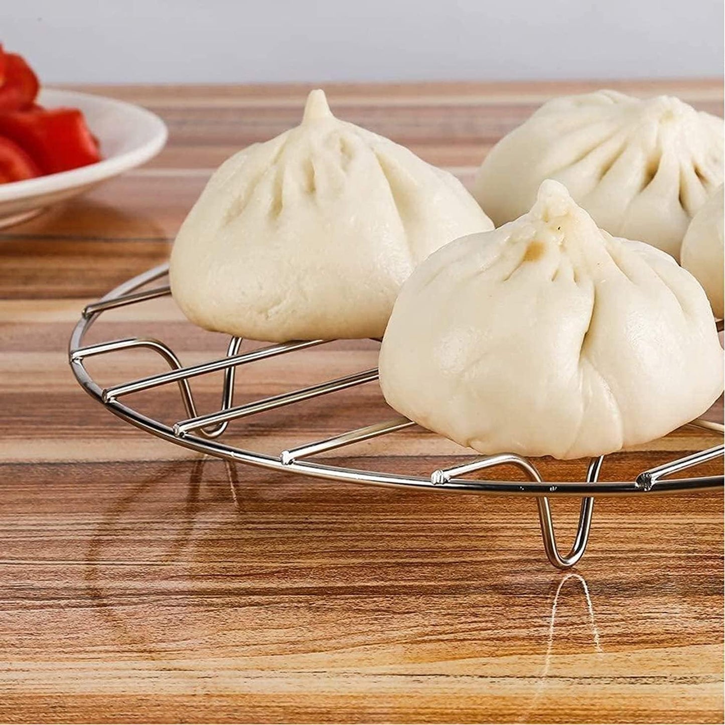 7.9" Round Cooking Rack Versatile Stainless Steel Grid Grill Steamer Rack, Fits Air Fryer Pot Pressure Cooker Canning