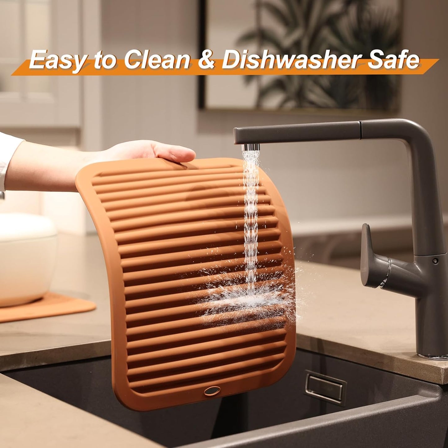 Joyhalo 4 Pack Silicone Trivets for Hot Pots and Pans,480℉ Heat Resistant Trivets for hot Dishes,Hot Pads for Countertop,Kitchen Potholders,Brown