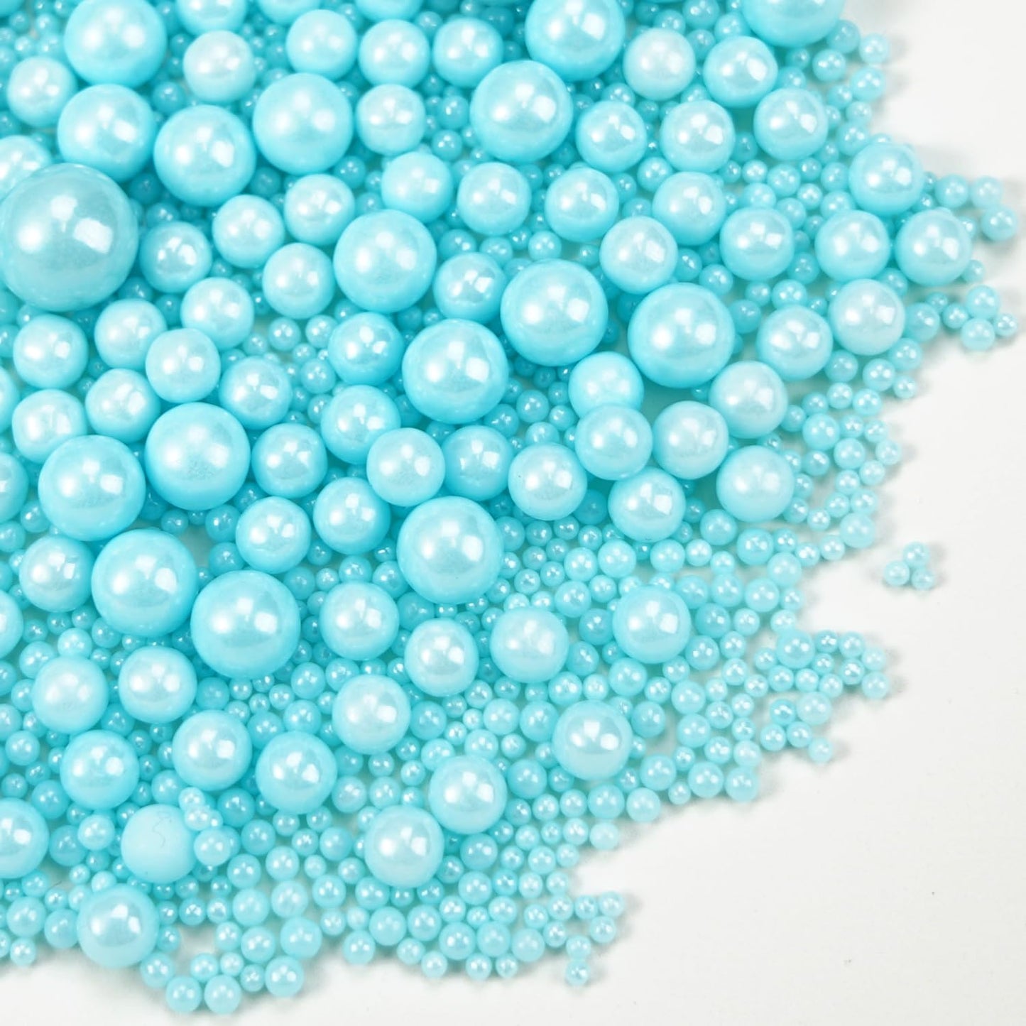 Dazzjoy Blue Edible Pearl, Edible Pearls Sugar Sprinkles, 130g/4.58oz, Blue Pearls Sprinkles for Cake Decorating, Cupcake Toppers
