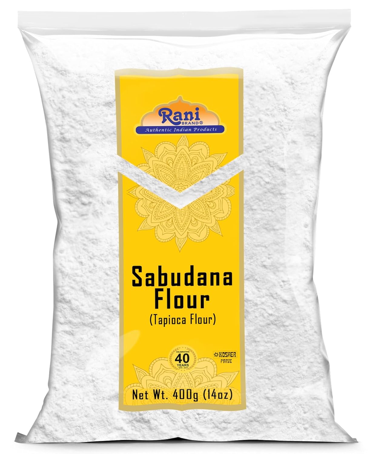 Rani Sabudana Flour (Tapioca/Sago Flour) 14oz (400g) ~ All Natural | Vegan | Gluten Friendly | NON-GMO | Kosher | Indian Origin