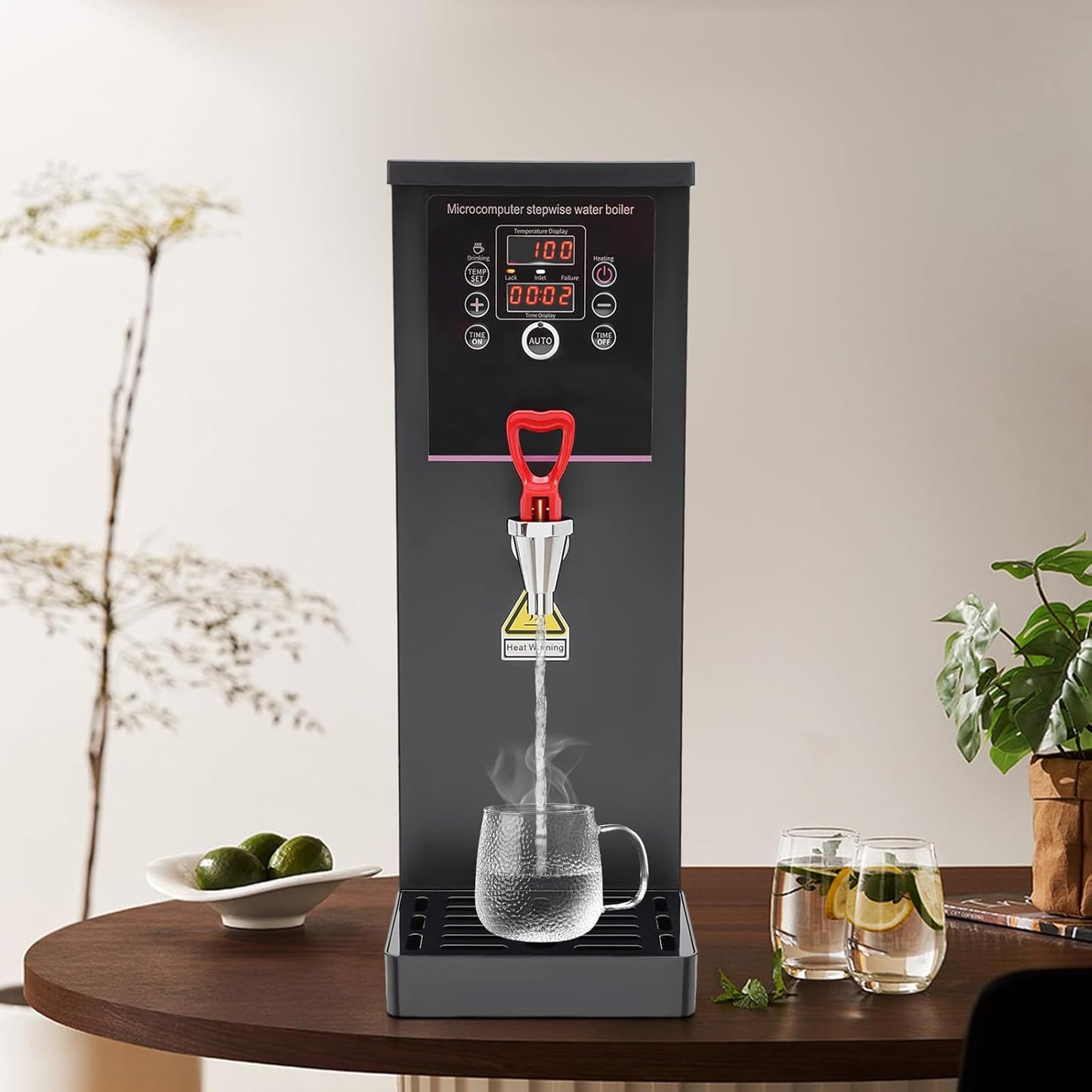 Step-Heating Commercial Hot Water Dispenser, 10L/2.64Gal Hot Water Boiler Dispenser Electric Water Pot Boiler Commercial Boiling Water Machine for Tea Coffee Shop Dessert Shop Hotel - 25L/H 2500W