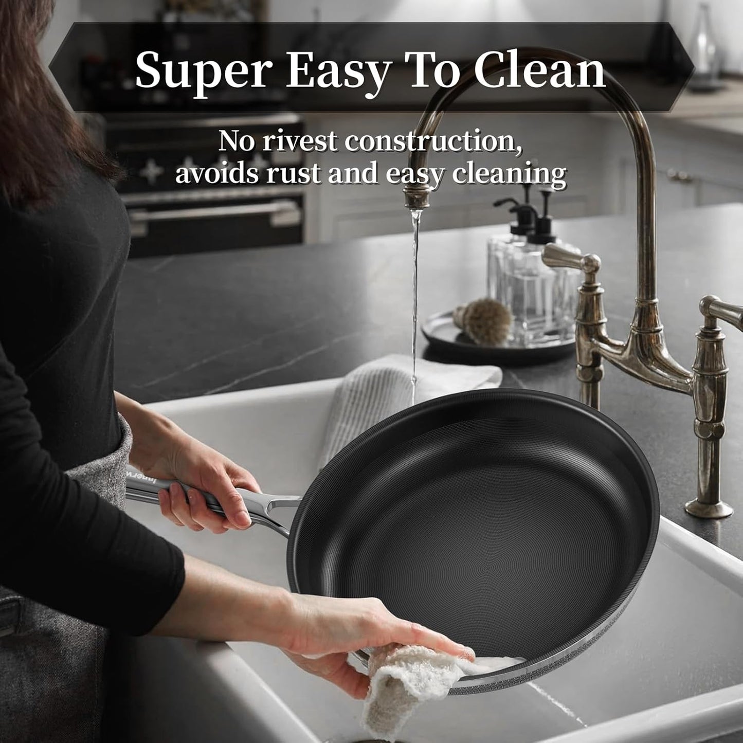 Nonstick Ceramic Frying Pan Set,8inch&9.5inch&11inch Stainless Steel Frying Pan Skillet W/Glass Lid,Titanium Ceramic Omelet Pans,Kitchen Cooking Pan Set, Compatible W/All Cooktops