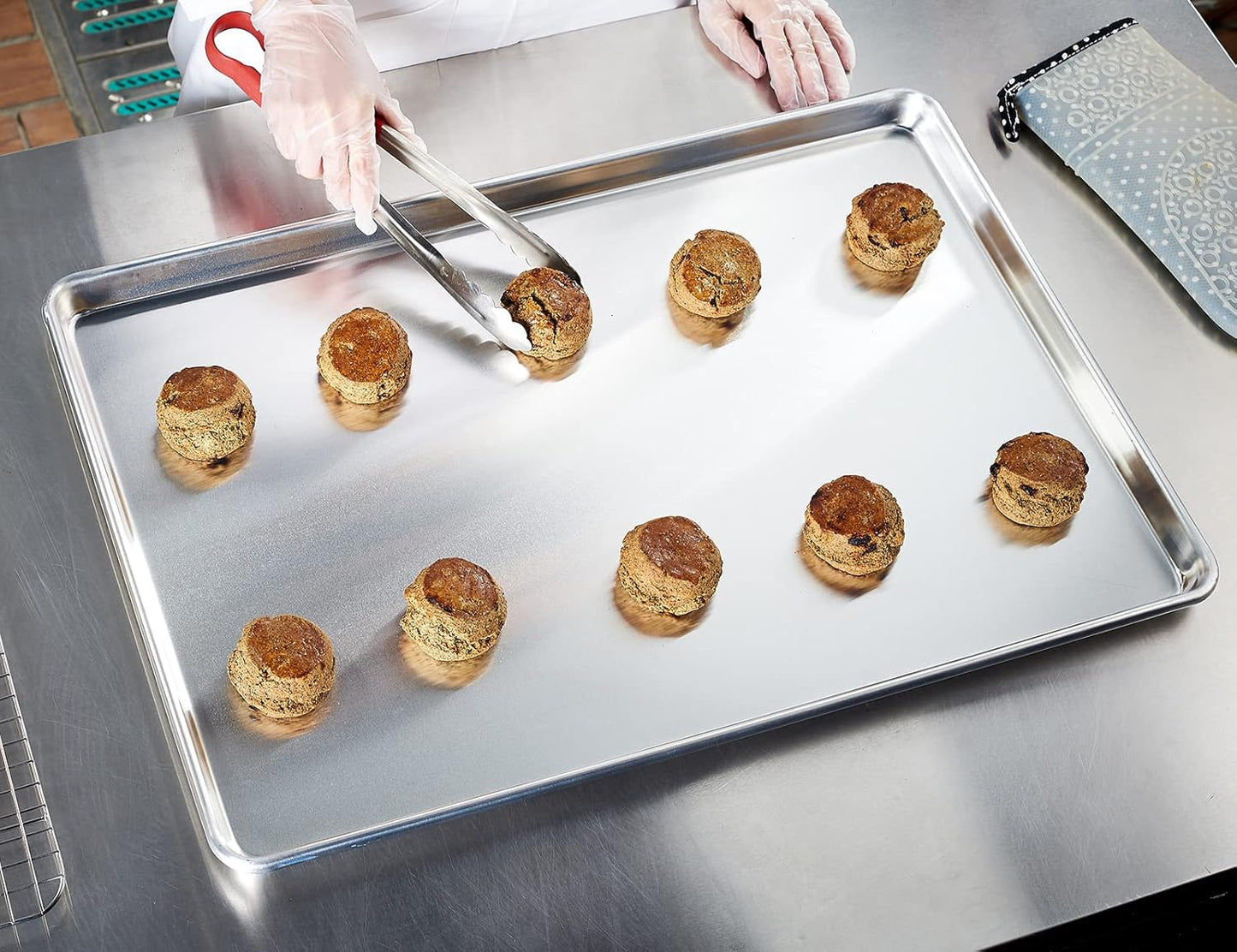 CURTA 6 Pack Aluminum Sheet Pan, NSF Listed Full Size 26 x 18 inch Commercial Bakery Cake Bun Pan, Baking Tray