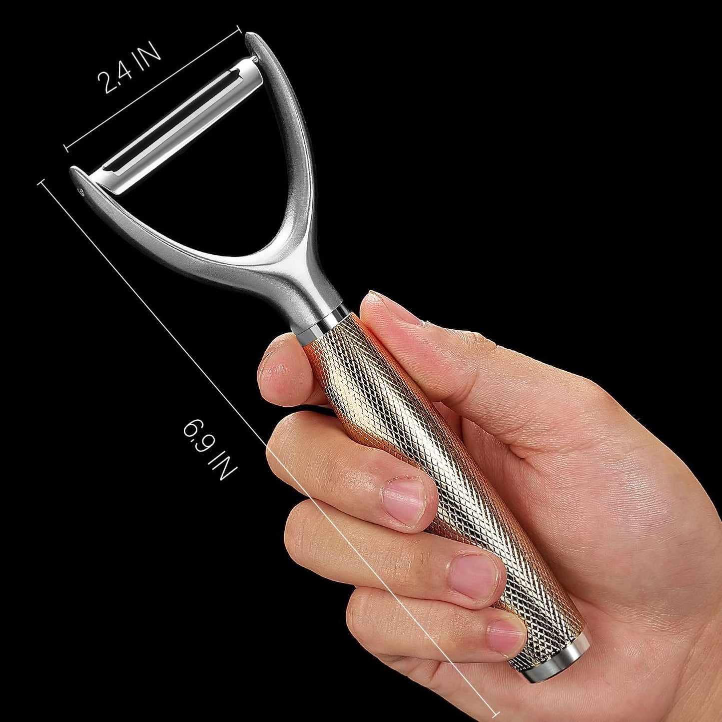 Luxury Y-Type Vegetable Peeler – 24K Gold Plated Handle, 304 Stainless Steel Ultra Sharp Blade, Ideal for Potatoes, Apples, and Other Fruits & Vegetables