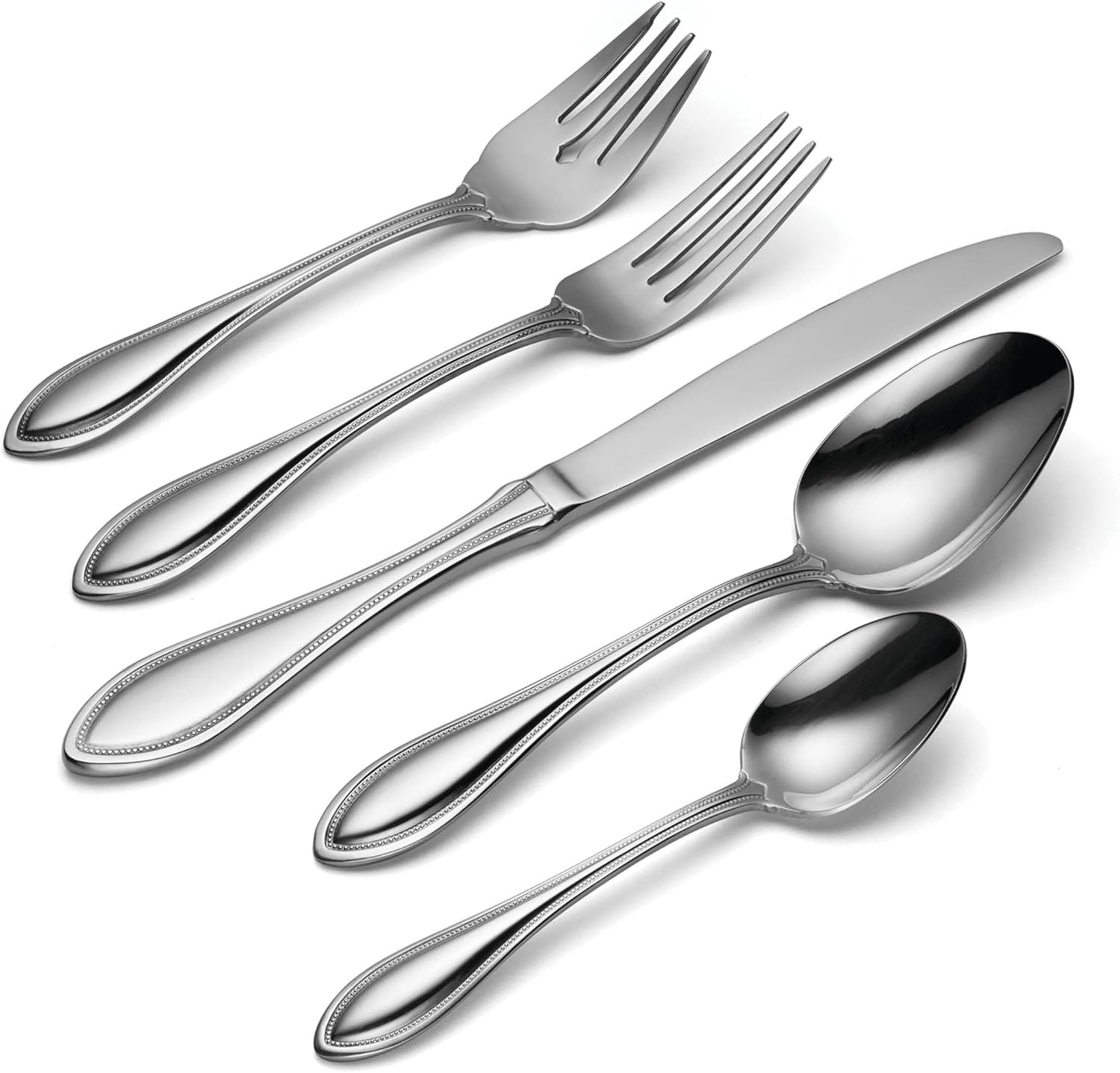 Oneida American Harmony 20 Piece Everyday Flatware, Service for 4, 18/0 Stainless Steel, Silverware Set, Dishwasher Safe, Silver
