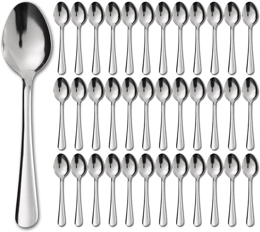 36 PCS Teaspoons Set - Windsor Stainless Steel Tea Spoons 5.9 Inch with Dishwasher Safe Small Spoons,Metal Dessert Spoon,Dinner Spoon Silverware for Home,Kitchen or Restaurant