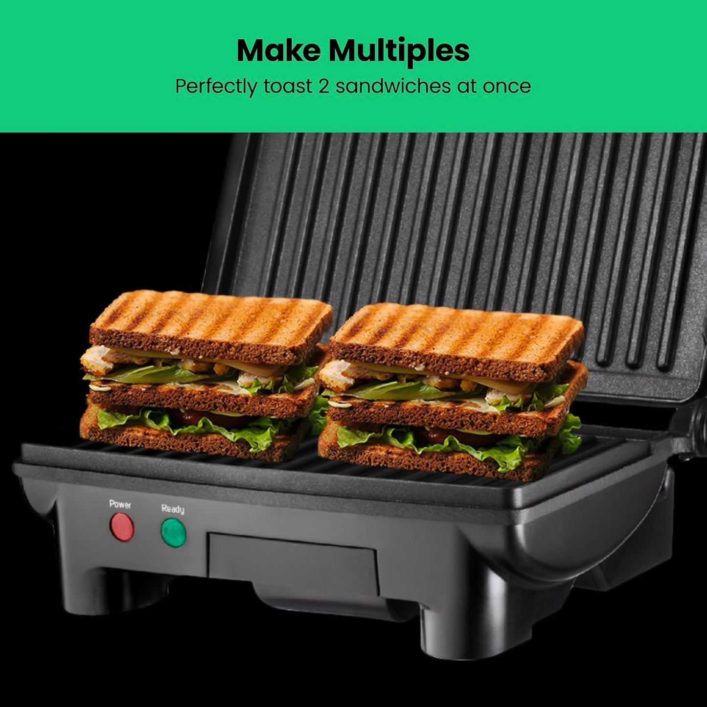 Chefman Electric Panini Press Grill and Gourmet Sandwich Maker w/ Non-Stick Coated Plates, Opens 180 Degrees to Fit Any Type or Size Food, Dishwasher Safe Removable Drip Tray, Stainless Steel/Black