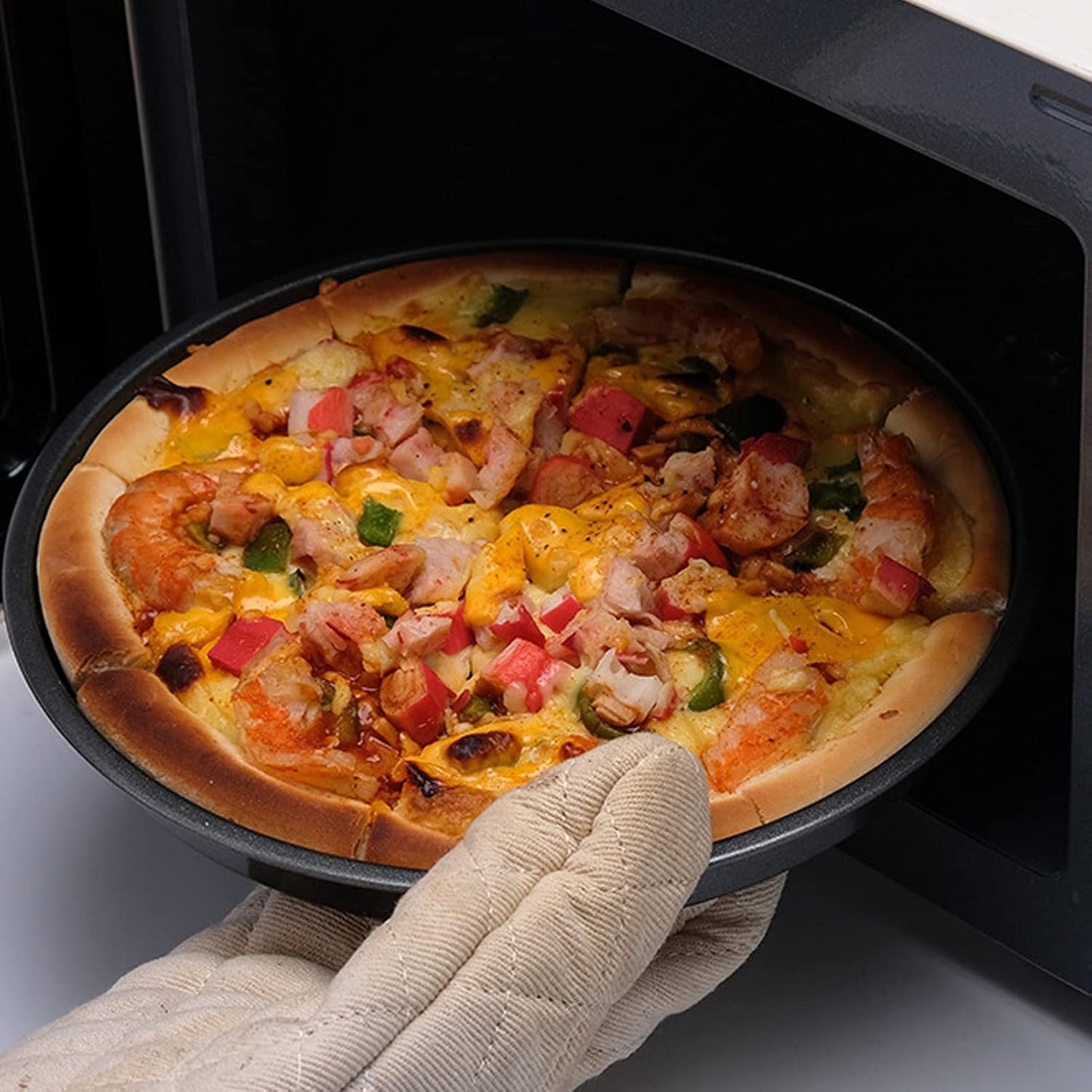 2Pcs Pizza Pan, 6in/9in/10in/12in Deep Dish Round Pizza Pan for Oven, Non Stick Thickened Carbon Steel Baking Pan for Home Kitchen, Dishwasher Safe(6in)