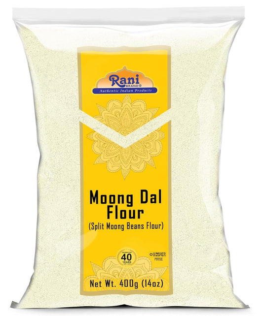 Rani Moong Flour (Mung Bean Flour, Green Gram Flour) 14oz (400g) ~ All Natural | Vegan | Gluten Friendly | NON-GMO | Kosher | Indian Origin