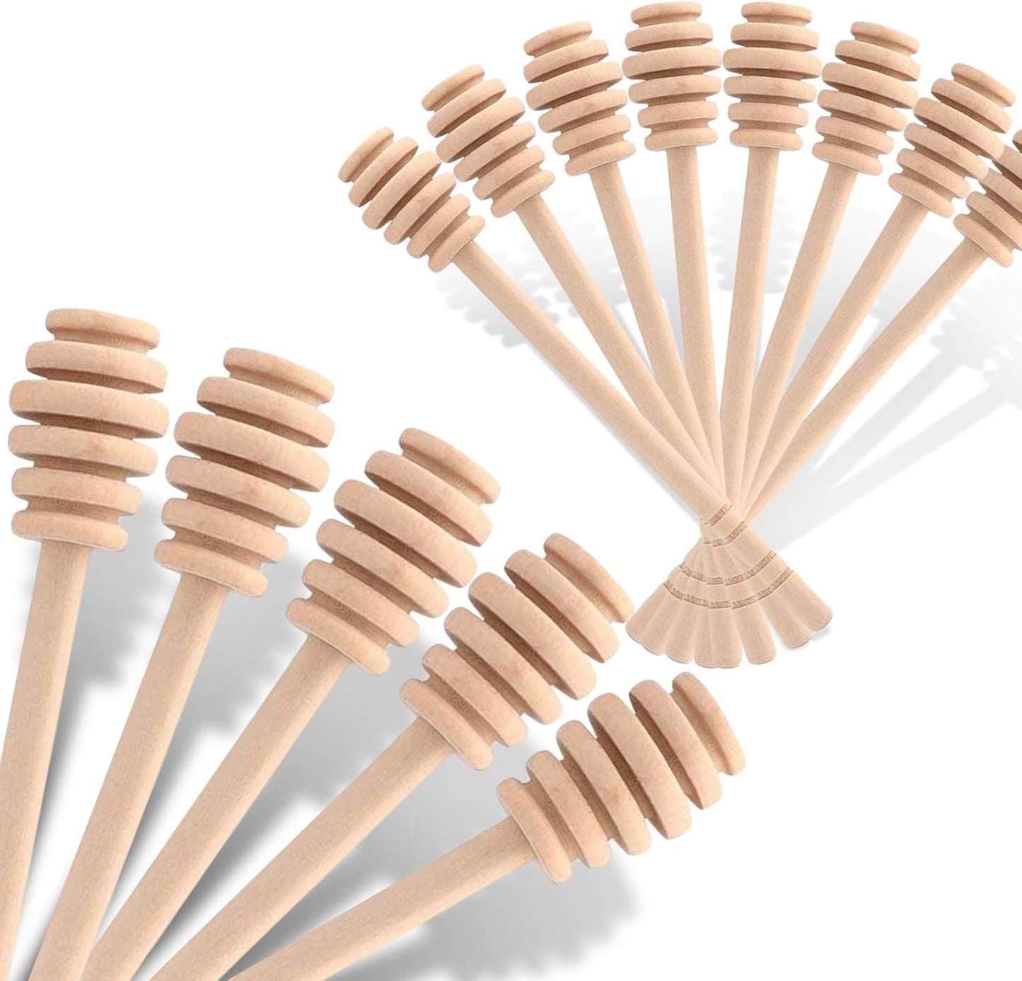 12 Pack Mini Wooden Honey Dipper Sticks, Honey Dippers 6 inch with Individually Wrapped Server for Honey Dispense Drizzle Honey and Wedding Party Favors