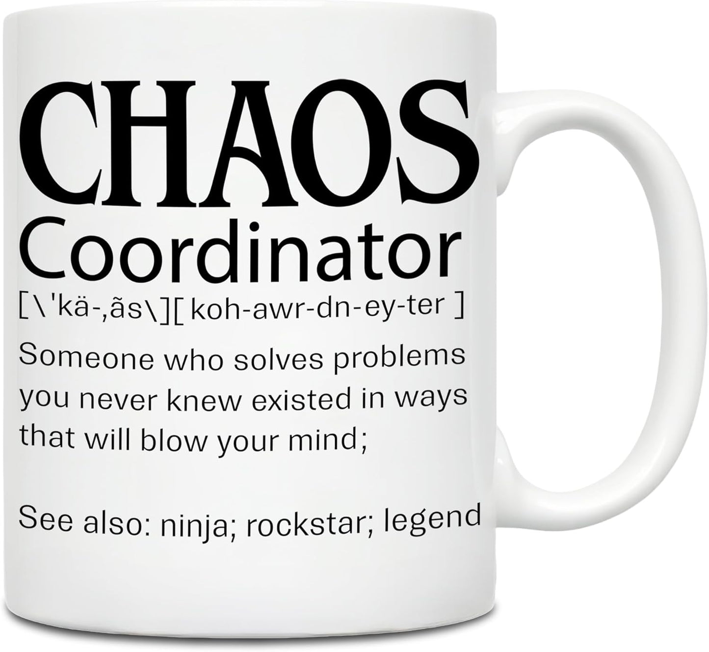 Thank You Gifts for Women, Boss, Coworker, Manager, Office, Teacher, Nurse, Mom - Chaos Coordinator Gifts - Teacher Appreciation Gift - Birthday Boss Lady Gift Ideas - 11 Oz Mug Cup