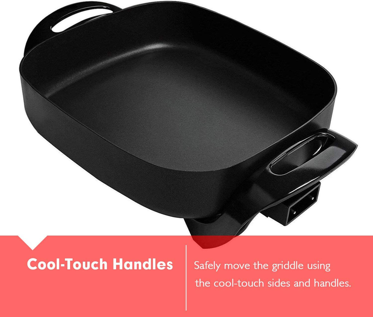 Caynel 12 x 12 Inch Nonstick Ceramic Electric Skillet with Glass Lid, Aluminum Body, 1400-Watts, Adjustable Temperature Controller Goes Up to 460 Degrees for Fry, Bake, Steam or Simmer, Easy to Clean