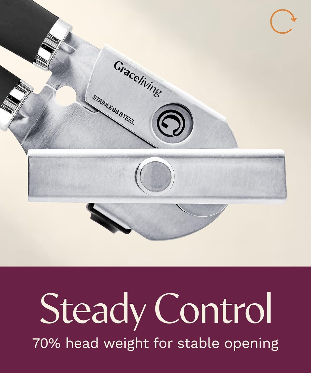 Premium Multifunctional Magnetic Manual Can Opener and Bottle Opener, Heavy Duty Stainless Steel Sharp Cutting Blade and Oversized Easy Turn Knob, Soft-Touch Handle, Kitchen Use, Black