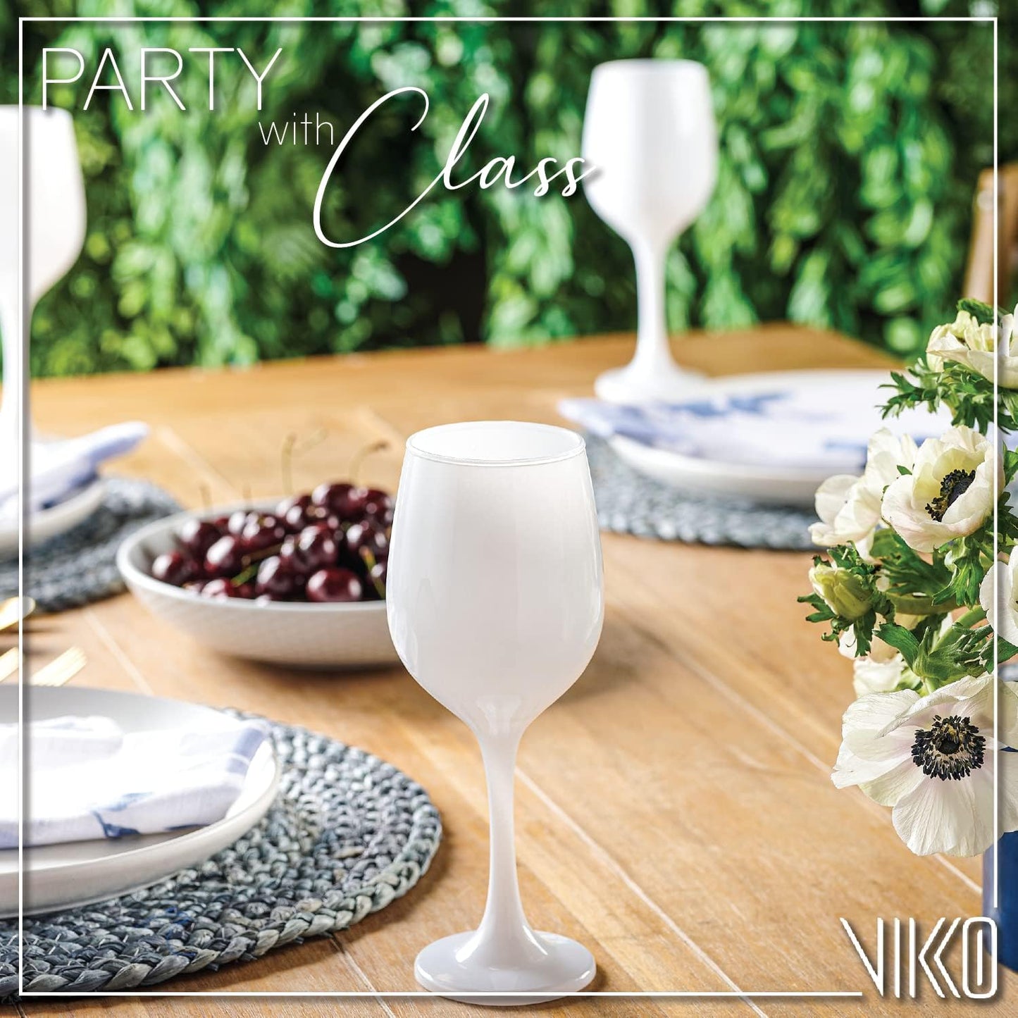 Vikko Décor Wine Glasses, White Wine Glass, 14oz Fancy Wine Glasses With Stem For Red White Wine, Thick And Durable Wine Glass, Dishwasher Safe, Great For Wine Tasting, Set Of 12 Decorative Goblets