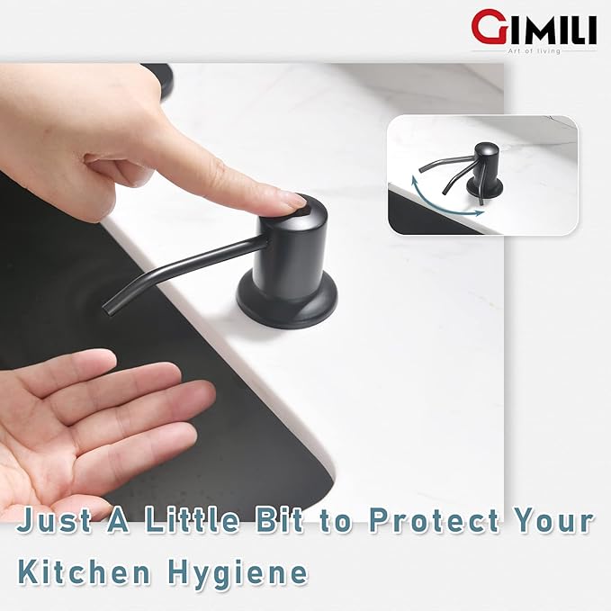 GIMILI Black and Gold Kitchen Faucet with Soap Dispenser Commercial Single Handle Spring Pull Out Kitchen Sink Faucets with Pull Down Sprayer