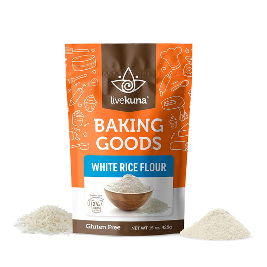 LiveKuna - White Rice Flour, Superfine White Rice Flour, Alternative for Brown Rice Flour, Thai Rice Flour, and Sweet Rice Flour