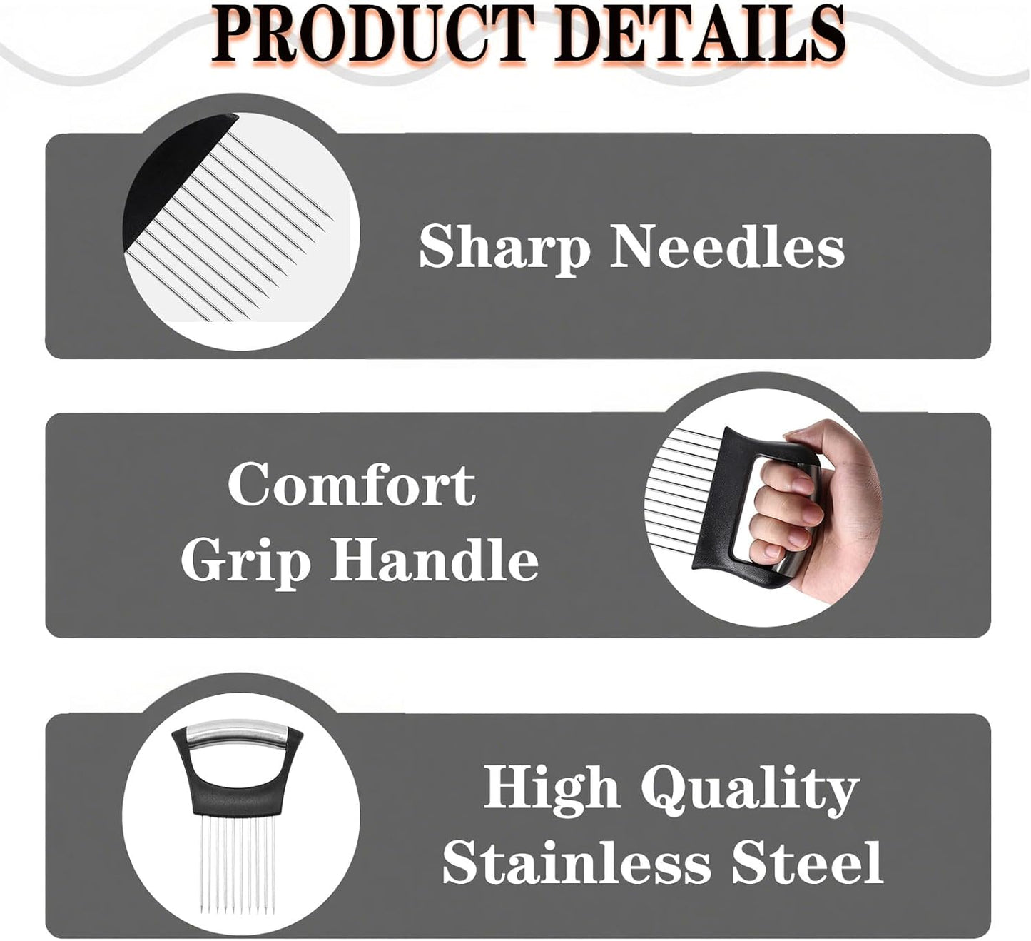 2PCS Onion Holder for Slicing, Onion Slicer Holder, Onion Cutter Vegetable Chopper for Slicing of Tomatoes, Avocados, Eggs and Other Vegetables, Multi-functional Kitchen Gadgets