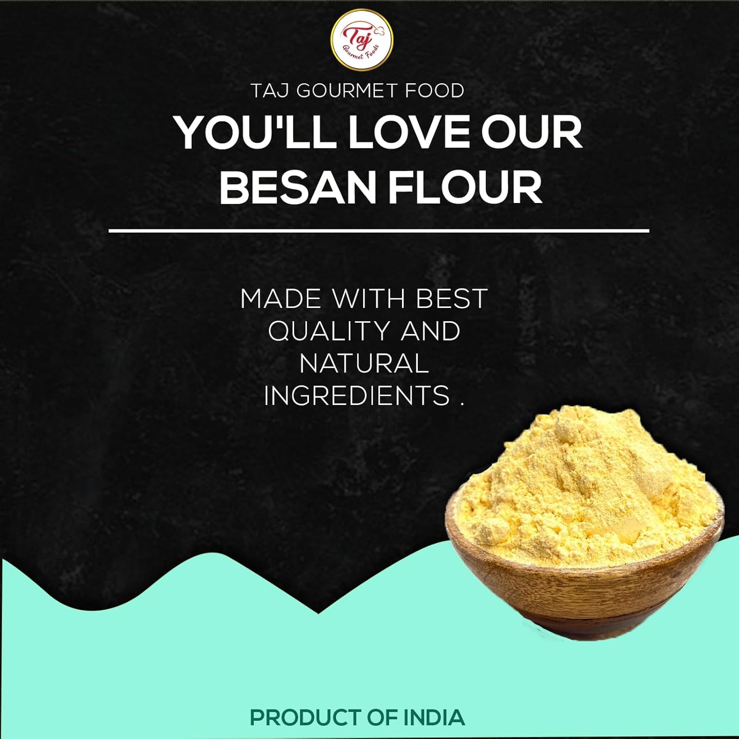 TAJ Besan Flour 2-Pounds | Chick Pea | Gram Flour | Finely Grounded