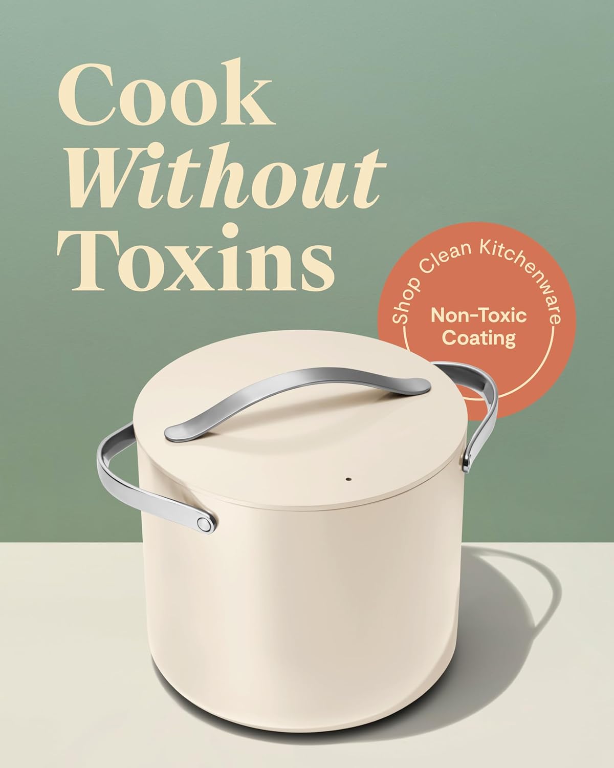 Caraway Stock Pot - 12 Qt Ceramic Coated With Lid - Free From Forever Chemicals - Large for Bigger Batches - Marigold