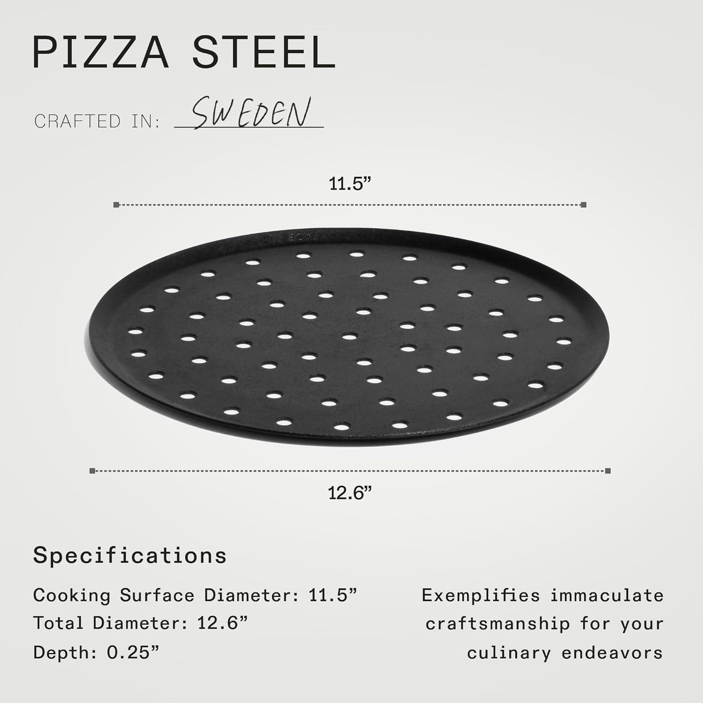 Made In Cookware - Seasoned 12" Carbon Pizza Steel - (Like Cast Iron, but Better) - Professional Cookware - Crafted in Sweden - Induction Compatible