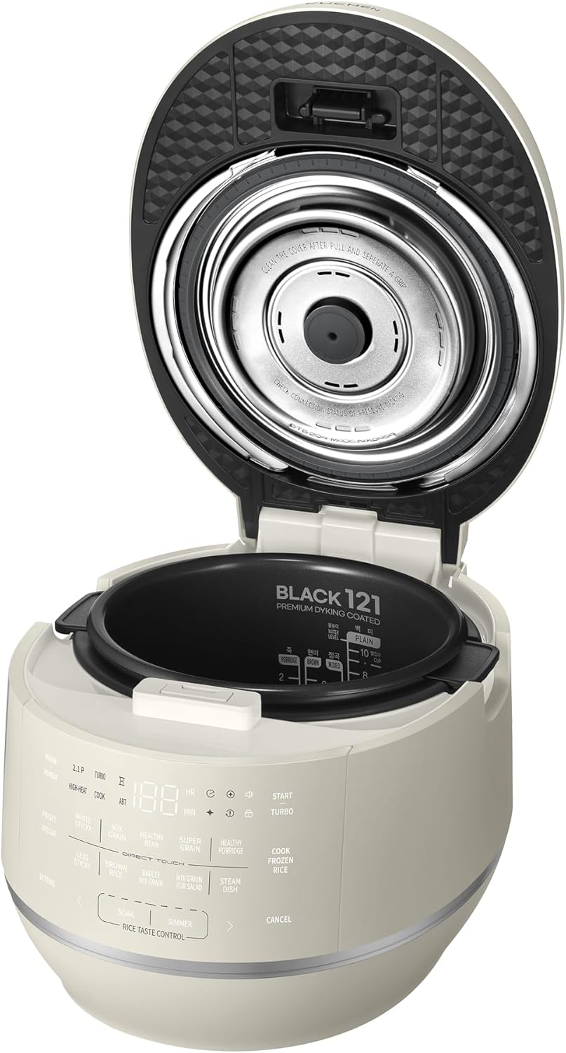 CRT-RPK0640IUS 6 CUP (1.2 quarts): 6 person serving | Expertly Crafted for Multi Grain Cooking |2.1 Ultra High-Pressure Induction Heating IH Rice Cooker | Full Stainless Power Lock System | Auto Steam Clean | Voice Guide | Made in Korea