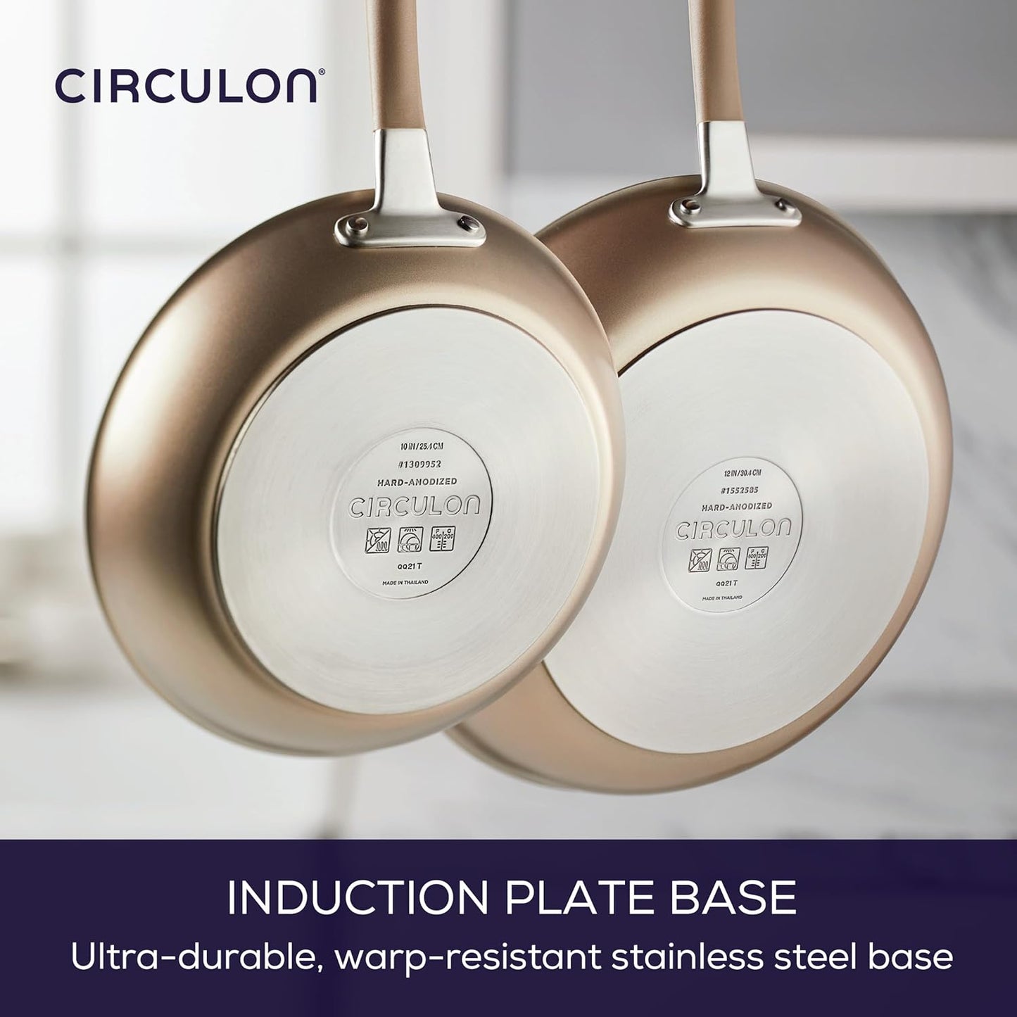 Circulon Premier Professional Hard Anodized Nonstick Cookware Induction Pots and Pans Set, 8 Piece - Bronze
