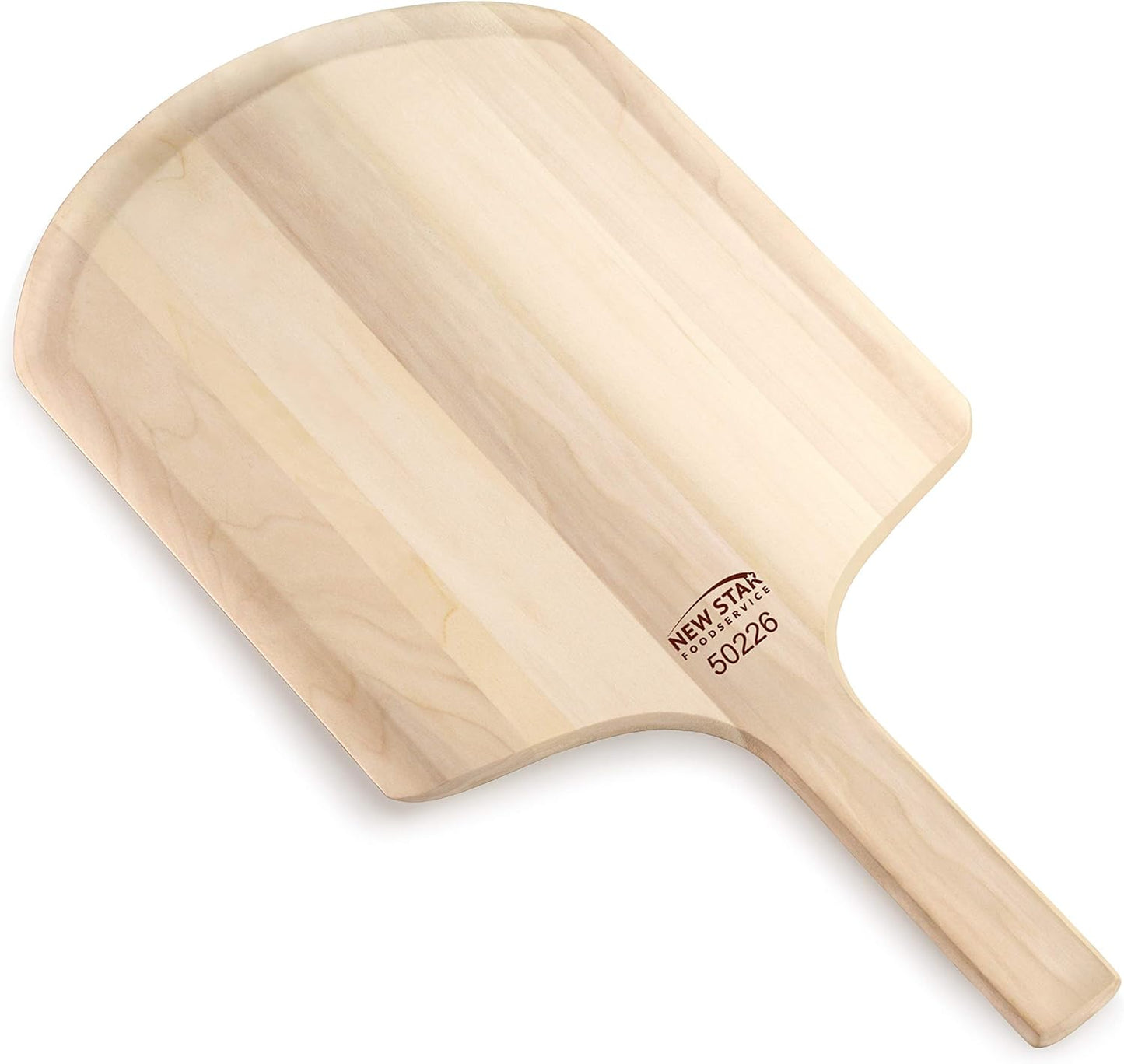 New Star Foodservice 50226 Restaurant-Grade Wooden Pizza Peel, 14" L x 12" W Plate, with 8" L Wooden Handle, 22" Overall Length