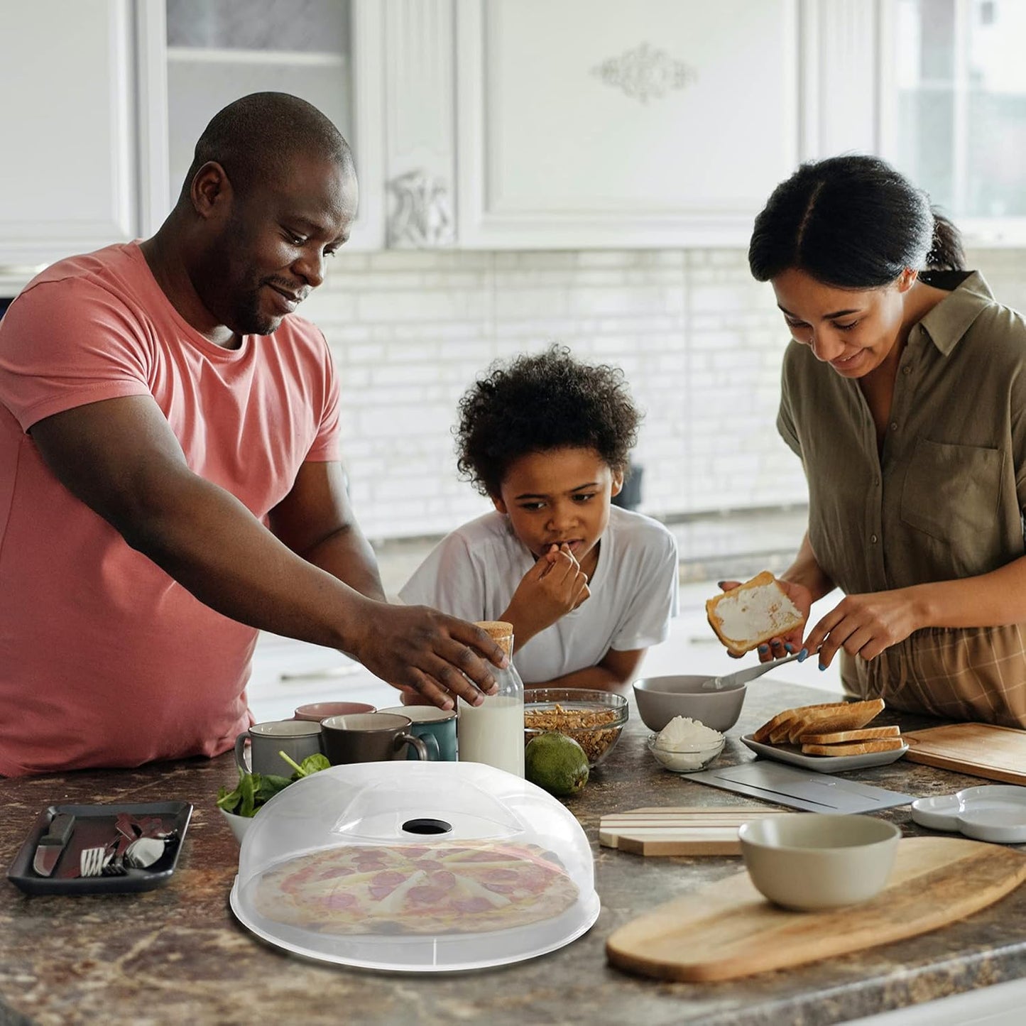 Microwave Cover for Food, Large Microwave Plate Cover Guard Lid with Steam Vents Keeps Microwave Oven Clean, 11.5 Inch BPA Free & Dishwasher Safe-2PCS Grey