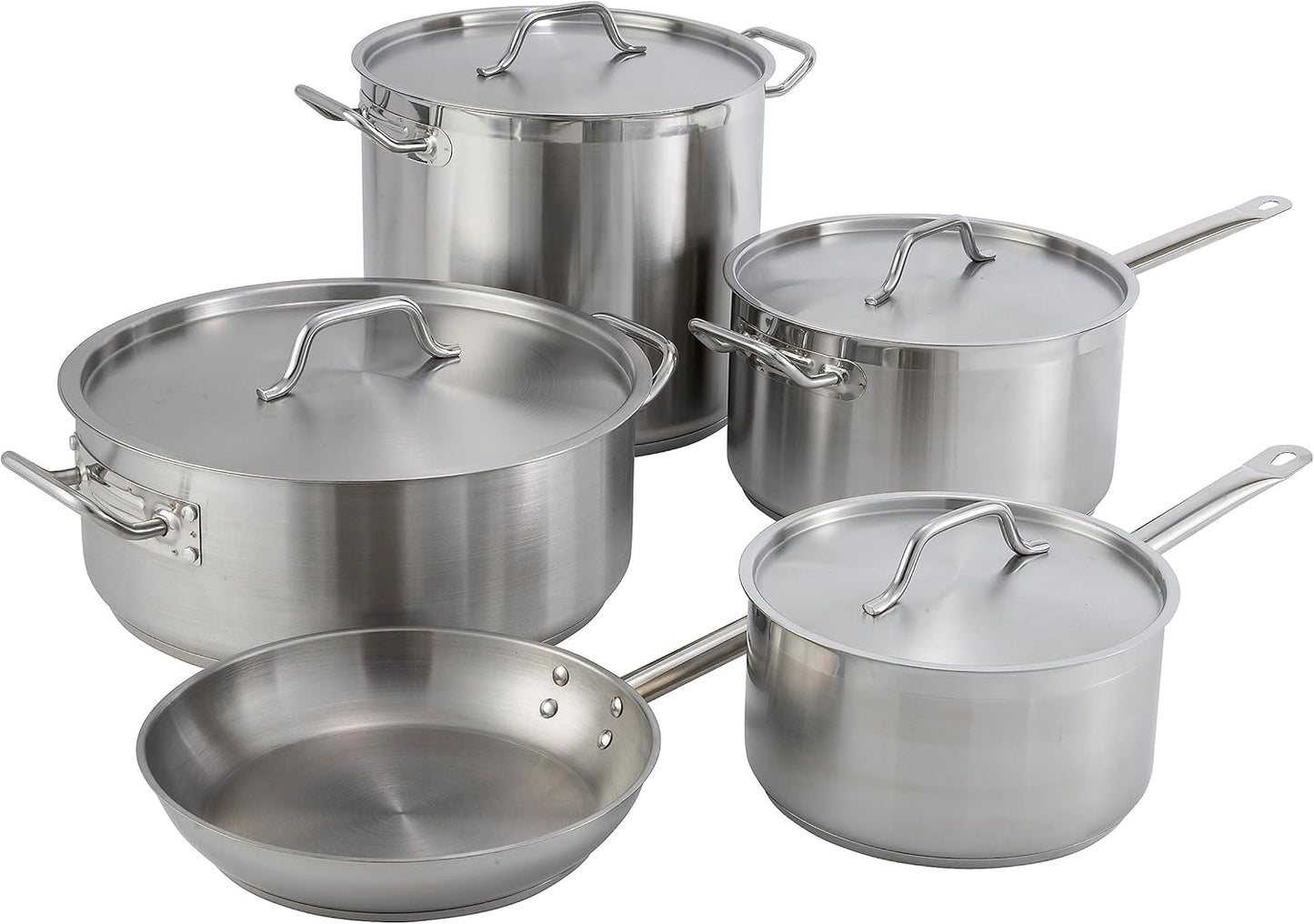 Winco Heavy-Duty Stainless Steel Sauce Pan with Cover, 6 Quart