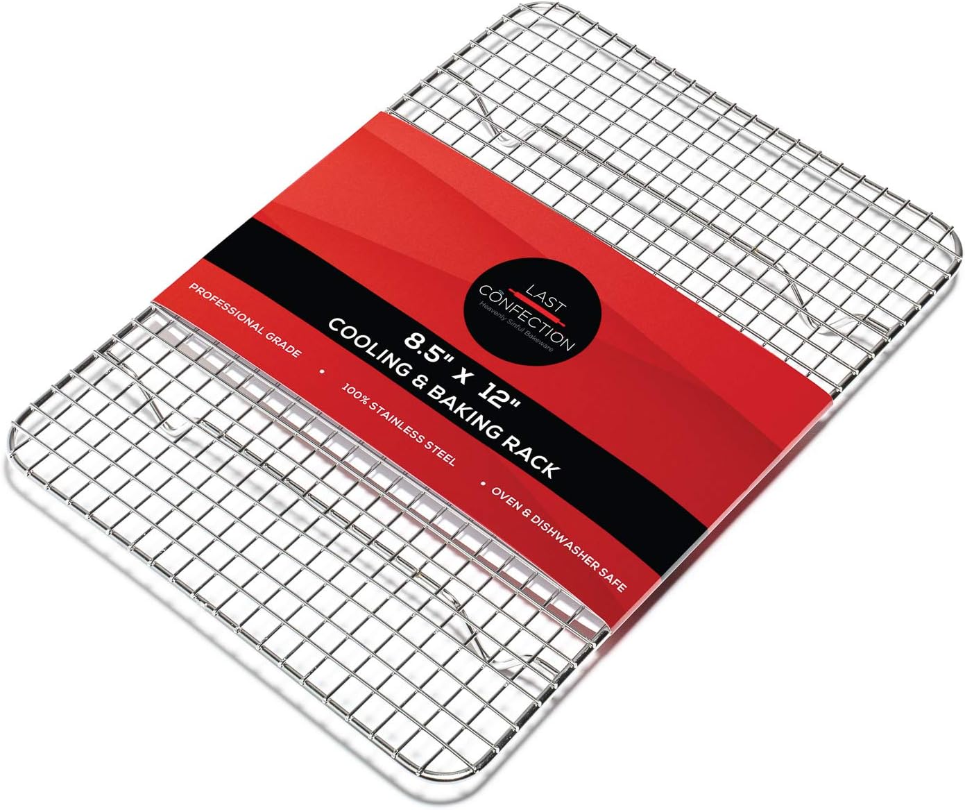 Last Confection Stainless Steel Baking & Cooling Rack - 8-1/2" x 12" (Fits Quarter Sheet Pan) - Cookie Baker's Oven Wire Rack