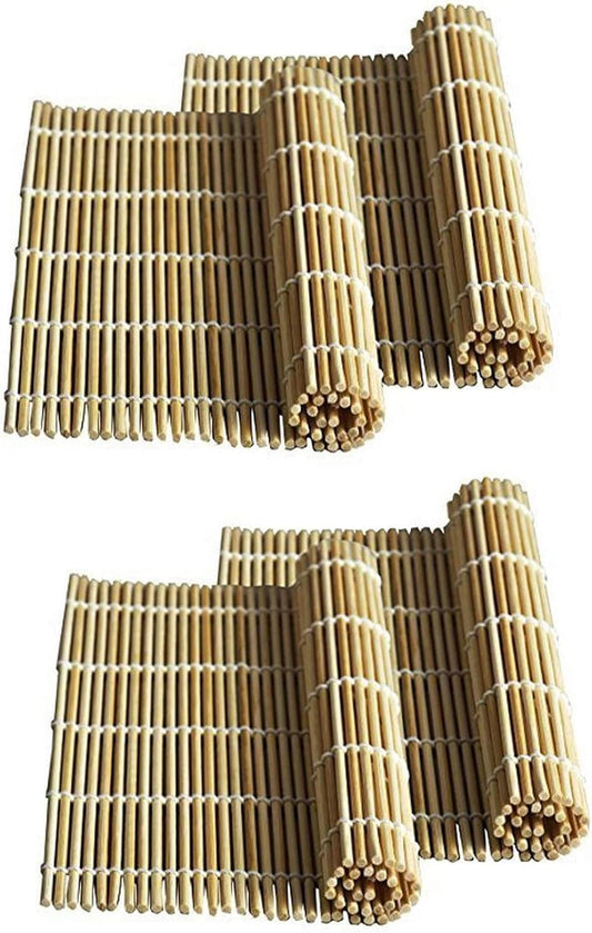 JapanBargain, 4 Pack Large Sushi Roll Bamboo Mats, 10.5" Square Natural Bamboo Sushi Rolling Mats for Making Sushi Rolls, Eco-Friendly, Reusable, Easy to Clean
