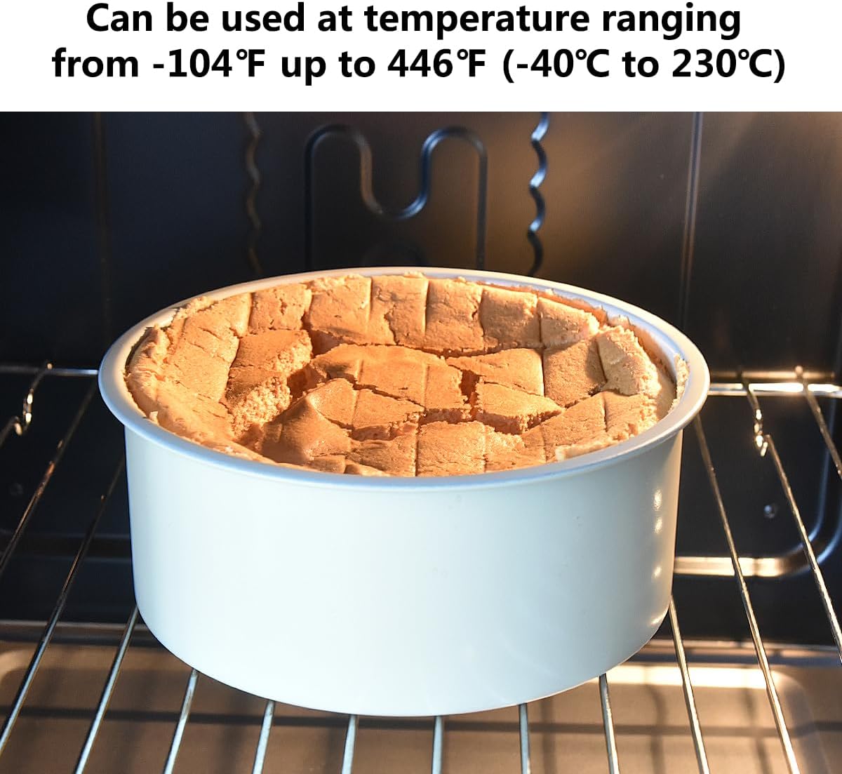 Guowall 6 inch Cake Pan with Removable Bottom Carbon Steel Round Chiffon Cake Tin Round Shaped Nonstick Cheesecake Mould for Baking - Cream Color