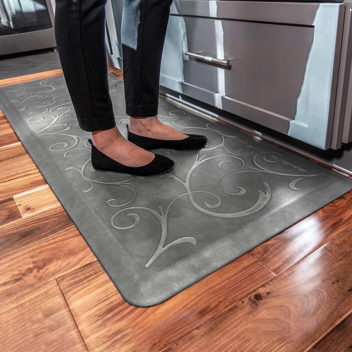 WellnessMats Bella Collection Anti-Fatigue Floor Mat, Polyurethane – Ergonomic Support Pad for Home, Kitchen, Garage, Office Standing Desk – Water Resistant - Made in USA