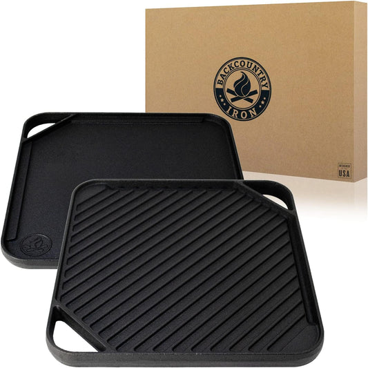 Backcountry Iron 10.5 inch Single-Burner Reversible Cast Iron Grill/Griddle