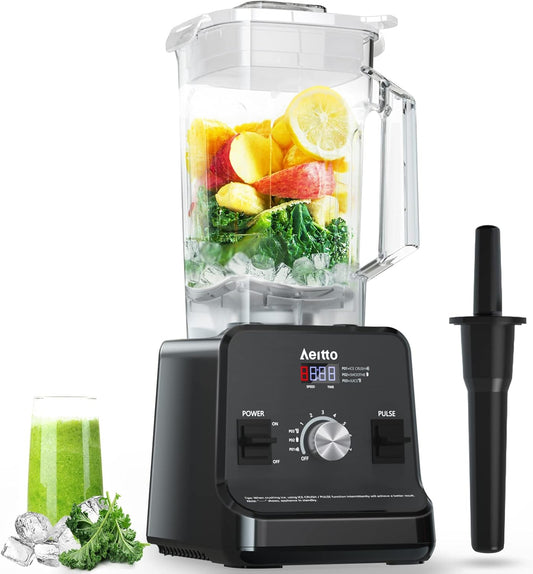 Aeitto Blender, Blenders for Kitchen with 1500-Watt Motor, 68 Oz Large Capacity, Countertop Professional Blenders for Ice Crush, Frozen Drinks, Black