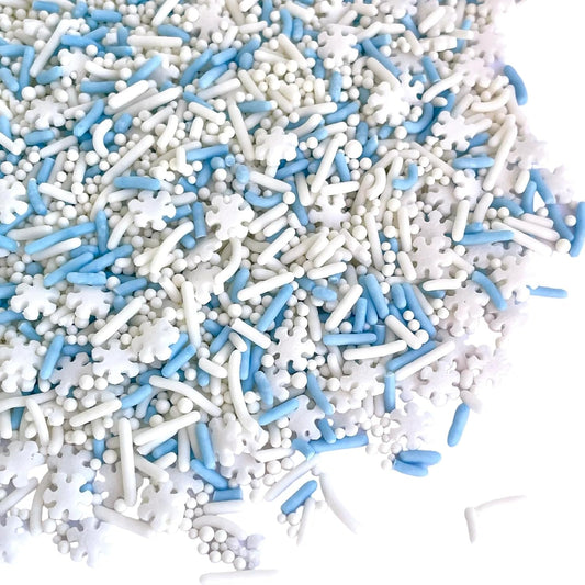 Manvscakes, Natural Sprinkles, No Artificial Dyes, Snowflake Edible Sprinkles, Holiday Cake Decorations, Dessert, Cookies, 3 ounces, Christmas Sprinkles, Winter Baking, Gluten Free, Blue Sprinkle