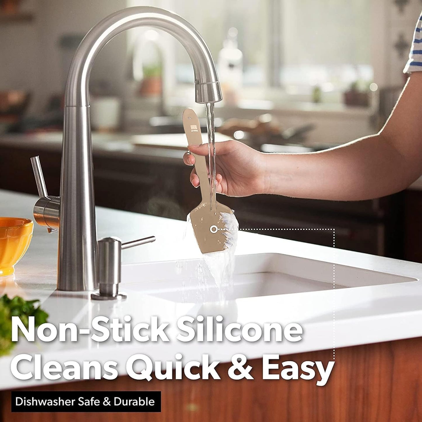 DI ORO Silicone Spatula Set - Rubber Kitchen Spatulas for Baking, Cooking, & Mixing - 600°F Heat-Resistant & BPA Free Silicone Scraper Spatulas for Nonstick Cookware - Dishwasher Safe (5pc, Clay)