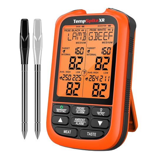 ThermoPro TempSpike 1000FT Wireless Meat Thermometer Digital with 2 Upgraded Ultra-Thin Probe, Kitchen Food Thermometer for Cooking, Turkey, Oven, Smoker, Rotisserie, BBQ, Grill Temperature Indicator