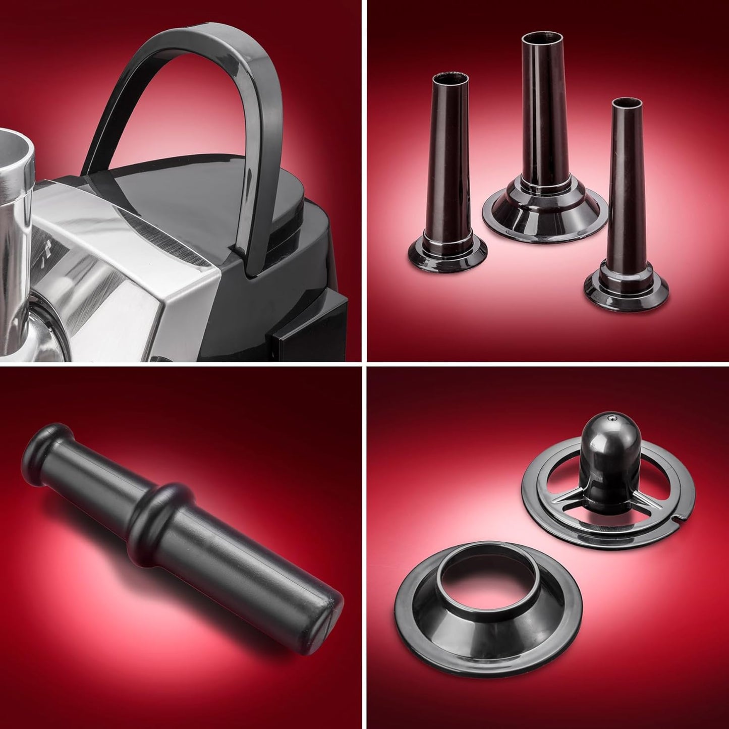 Turboforce Cadet 2000 Series Electric Meat Grinder | 5-in-1 Powerful Home Use | Sausage Stuffer | Kubbe Maker | 4 Grinding Plates | Stainless Steel Blades & More Included