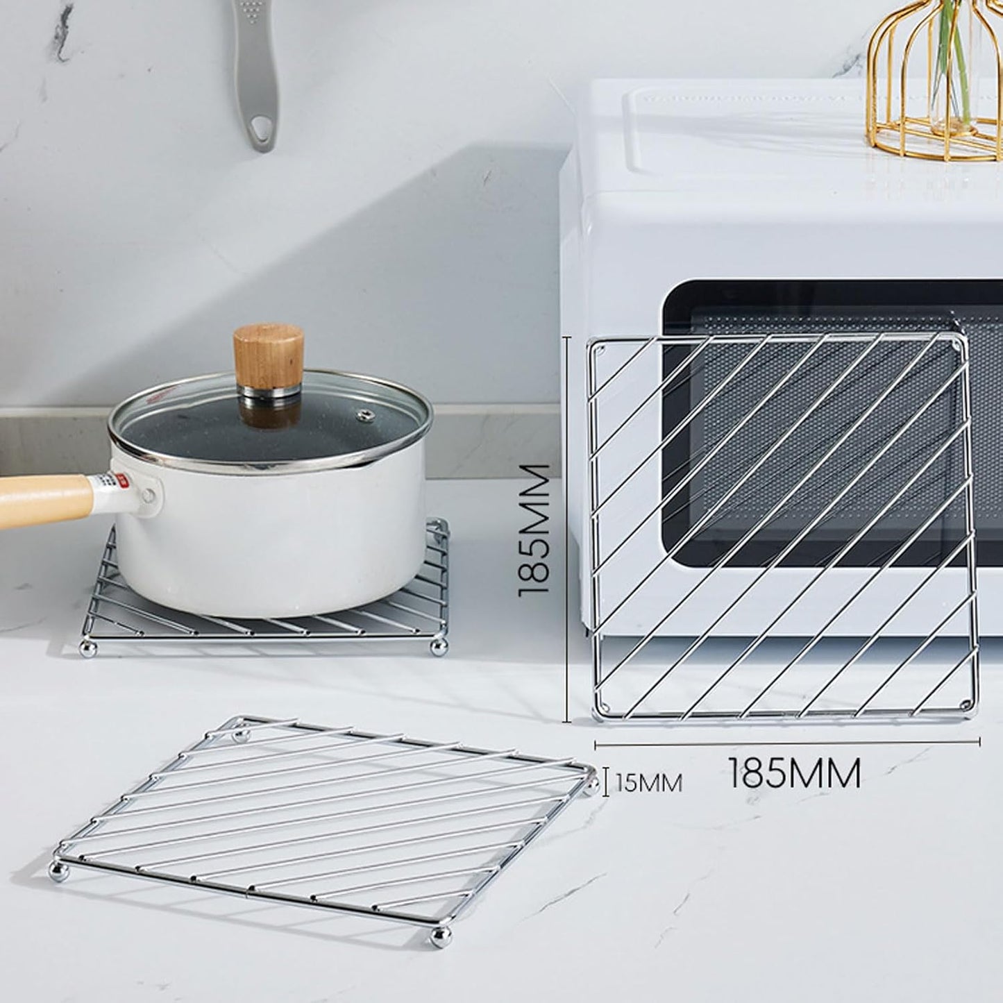 Stainless Steel Trivets Heat Resistant Insulated Hot Pads Table Dish Mat Tableware Placemat Dining Table Decor Hot Pads Cooking and Baking Pans Holder Air Fryer Oven cookie cooling racks(3pcs)