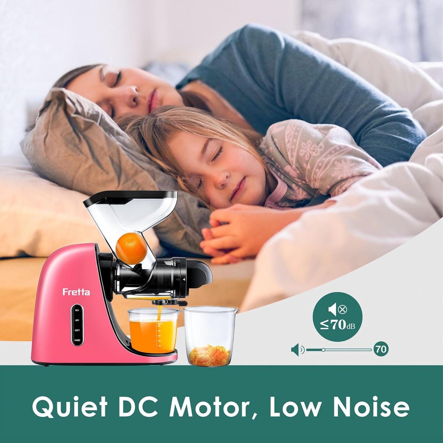 Slow Juicers, Cold Pressed Juicer Machine with 3-inch Large Feeding Chute,Masticating Juicer Machines Vegetable and Fruit,BPA Free, Powerfull 200w Motor(Pink)