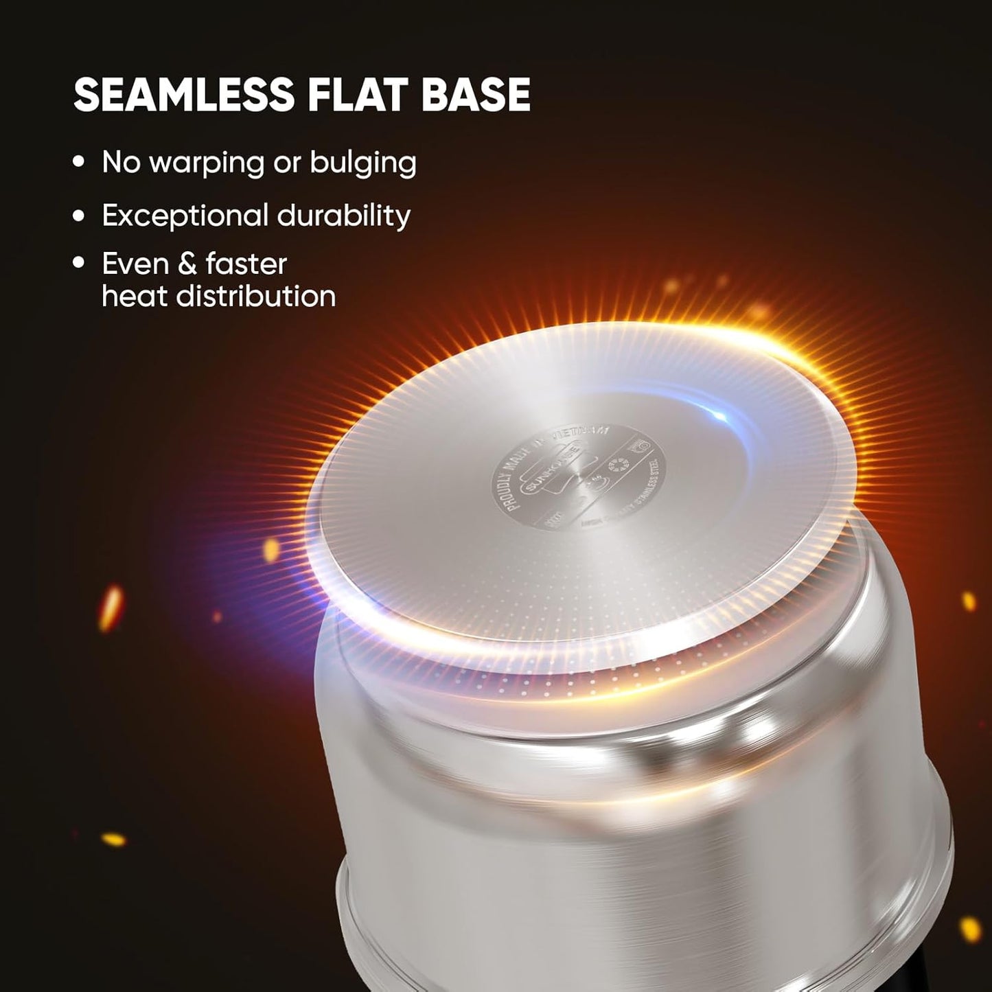 Sunhouse – 1.5 Quarts Stainless Steel Sauce Pan with Lid - PFOA-FREE, Stainless Steel Sauce Pan, Induction base, Stay-Cool Handle, Compatible with All Cooktops Gas, Geramic, Electric etc.