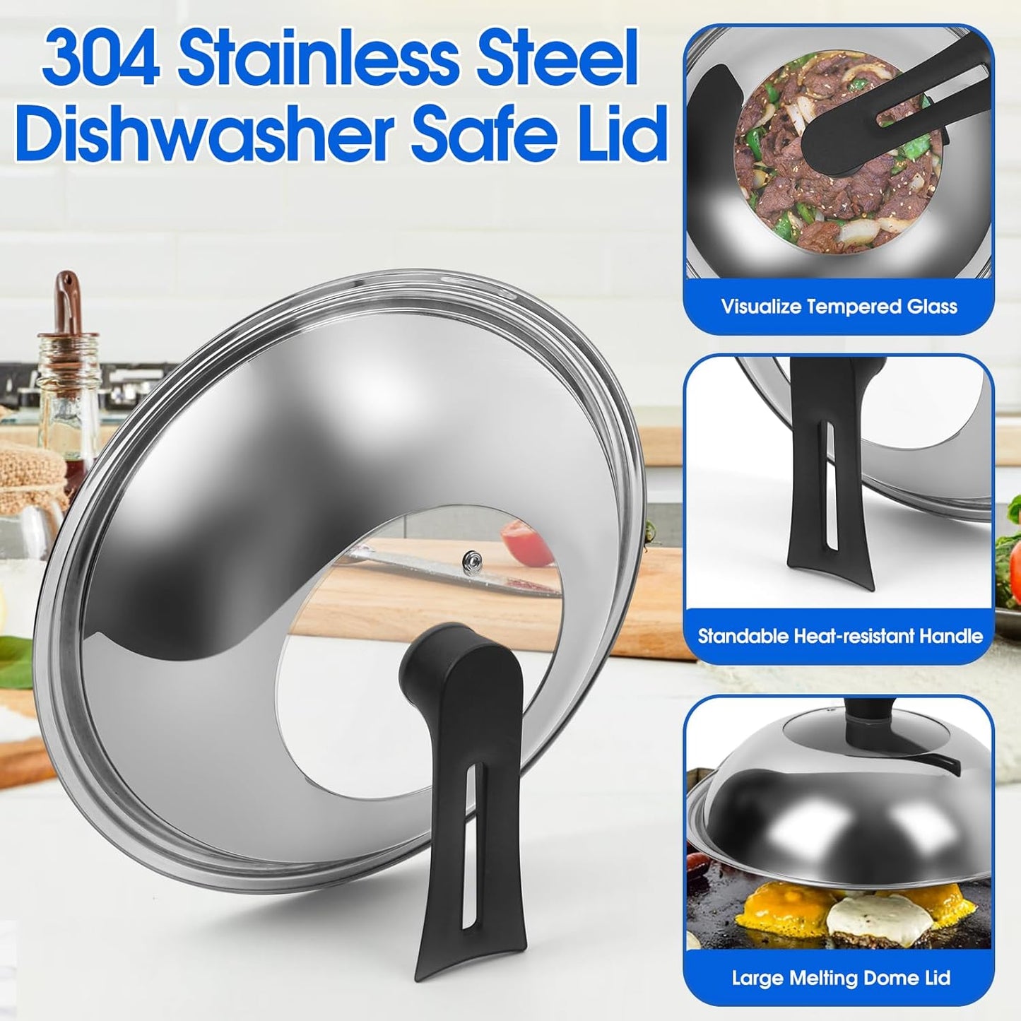 13.4 Inch Carbon Steel Wok For Electric, Induction and Gas Stoves (Lid, Spatula and User Guide Video Included)